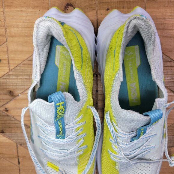 Hoka One One Men's 9.5 Carbon x 3 Billowing Sail Evening Primrose Running Shoes - Picture 11 of 12